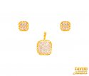 Click here to View - 22Kt Gold Two Tone Pendant Set 