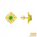 Click here to View - 22Kt Gold CZ Colored stone Earrings 