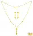 22KT Gold balls necklace and earring set  - Click here to buy online - 1,583 only..