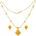 22kt Gold Necklace and Earrings Set - Click here to buy online - 2,660 only..