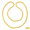 22kt 20 in hollow rope chain - Click here to buy online - 1,329 only..