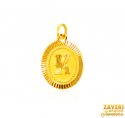 22Kt Gold Initial Pendant (K) - Click here to buy online - 368 only..