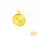 22Kt Gold Initial Pendant (M) - Click here to buy online - 300 only..