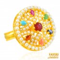 22kt Gold Precious Stones Ring - Click here to buy online - 1,818 only..