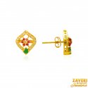 Click here to View - 22Kt Gold CZ Colored stone Earrings 