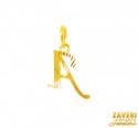 Click here to View - 22Kt Gold Initial Pendant (A) 