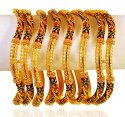 22 Karat Gold Bangles Set (6 PCs) - Click here to buy online - 17,072 only..