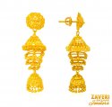 22 kt Gold Jhumki Earrings - Click here to buy online - 3,766 only..