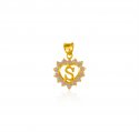 22 kt Gold Signity (S) Pendant - Click here to buy online - 345 only..