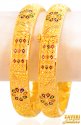 22kt Gold Meenakari Kada (2 Pc) - Click here to buy online - 8,842 only..