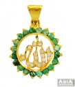 22K Gold Ali Pendant With Color CZ - Click here to buy online - 903 only..