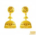22K Big Jhumka Earrings - Click here to buy online - 4,231 only..