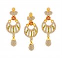 Click here to View - 22K Gold CZ Pendant Set 
