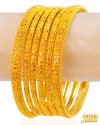 Click here to View - 22Kt Gold Bangles Set (6pc) 