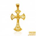 22 Karat Gold Cross Pendant - Click here to buy online - 623 only..