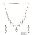 18k Gold Diamond Necklace Set  - Click here to buy online - 19,835 only..