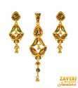 22 Kt Gold Meenakari Pendent Set - Click here to buy online - 2,581 only..