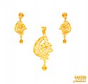 Click here to View - 22Kt Gold Fancy Pendant Set 