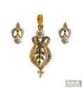 22K Gold Color CZ Pendant Set - Click here to buy online - 1,557 only..