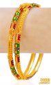 Click here to View - 22Kt Gold Meenakari Bangles  (2Pc) 