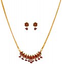 Click here to View - 22Kt Gold Ruby Necklace Set 