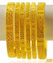 22kt Gold Indian Bangles Set (6pc) - Click here to buy online - 14,873 only..