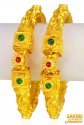22Kt  Gold Antique Pipe Kadas (2pc) - Click here to buy online - 12,509 only..