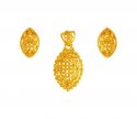 22K Gold Pendant Earring Set - Click here to buy online - 1,487 only..