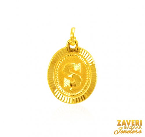 22Kt Gold initial Pendant (S) 