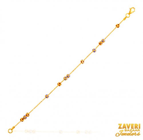 22Kt Gold Meenakari Bracelet 