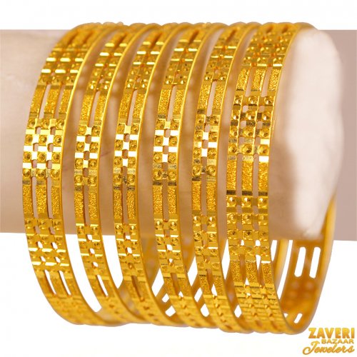 22Kt Gold Bangles Set (6 Pc) 