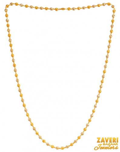 22Kt Gold Two Tone Beads Chain 