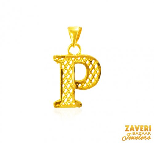 22Kt Gold Initial Pendant (P) 