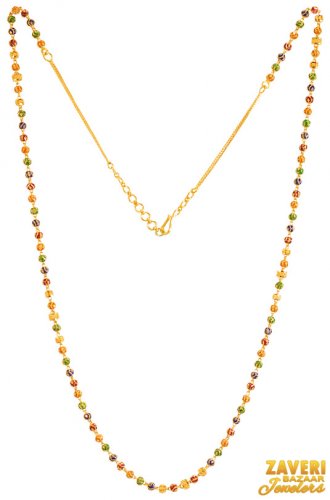22Kt Gold Meenakari Long Chain 