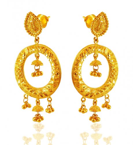 Fancy Long Earrings 22k  