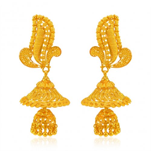 22kt Gold Fancy Chandelier Earrings 