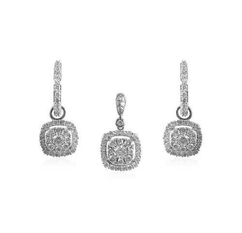18kt White Gold Pendant Set  