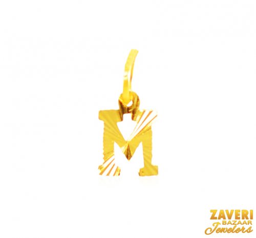 22Kt Gold Initial Pendant (M) 