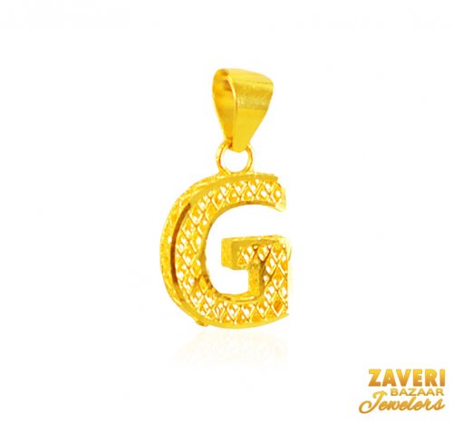 22Kt Gold Initial Pendant (G) 