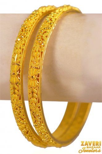 22Kt Gold Fancy Bangles (2 Pc) 