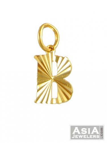 22K Gold B Pendant 