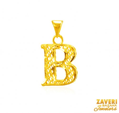22Kt Gold Initial Pendant (B) 