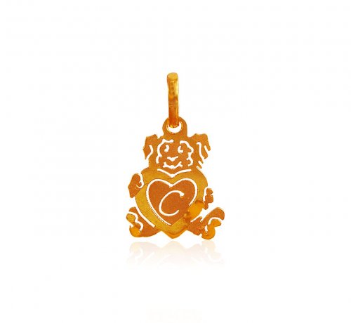 22K Gold B Pendant 