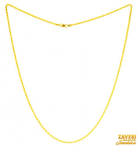 22Kt Gold Rope Chain (18 inch) 
