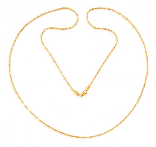 22K Fancy Two Tone Chain (18 inch) 