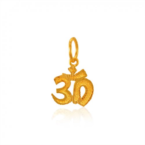 22K Gold OM Pendant 