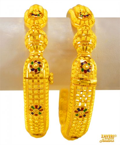 22K Gold meenakari Kada (2pc) 