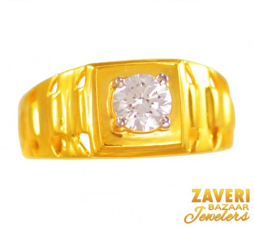 22K Gold CZ Ring 