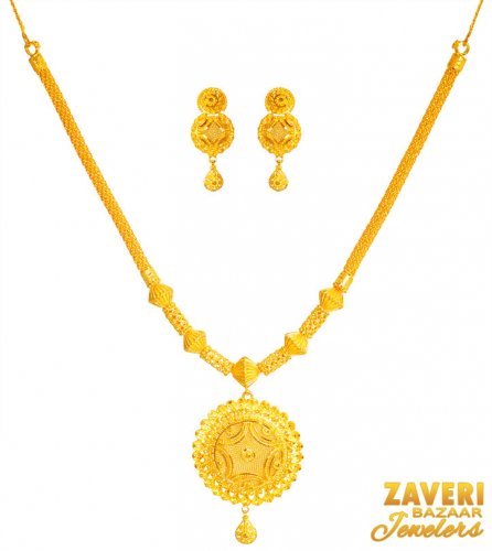 22 k Gold Fancy  Necklace Set 