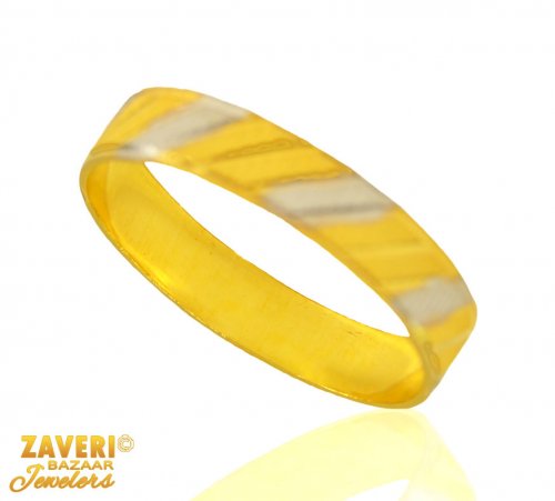 22 Kt Two Tone Gold Band 